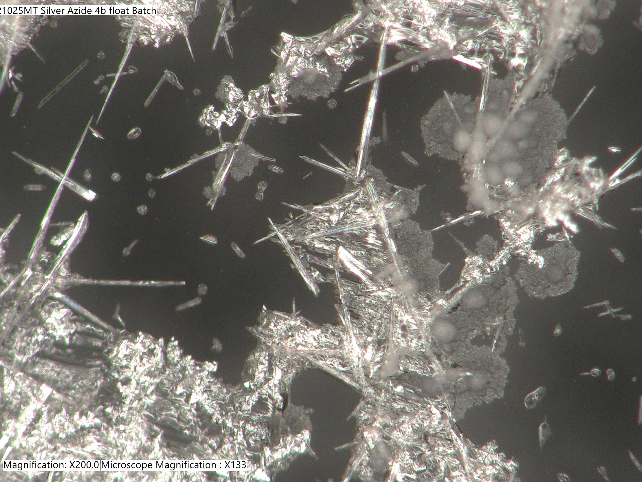 Microscopy image of crystalline material for analytical review